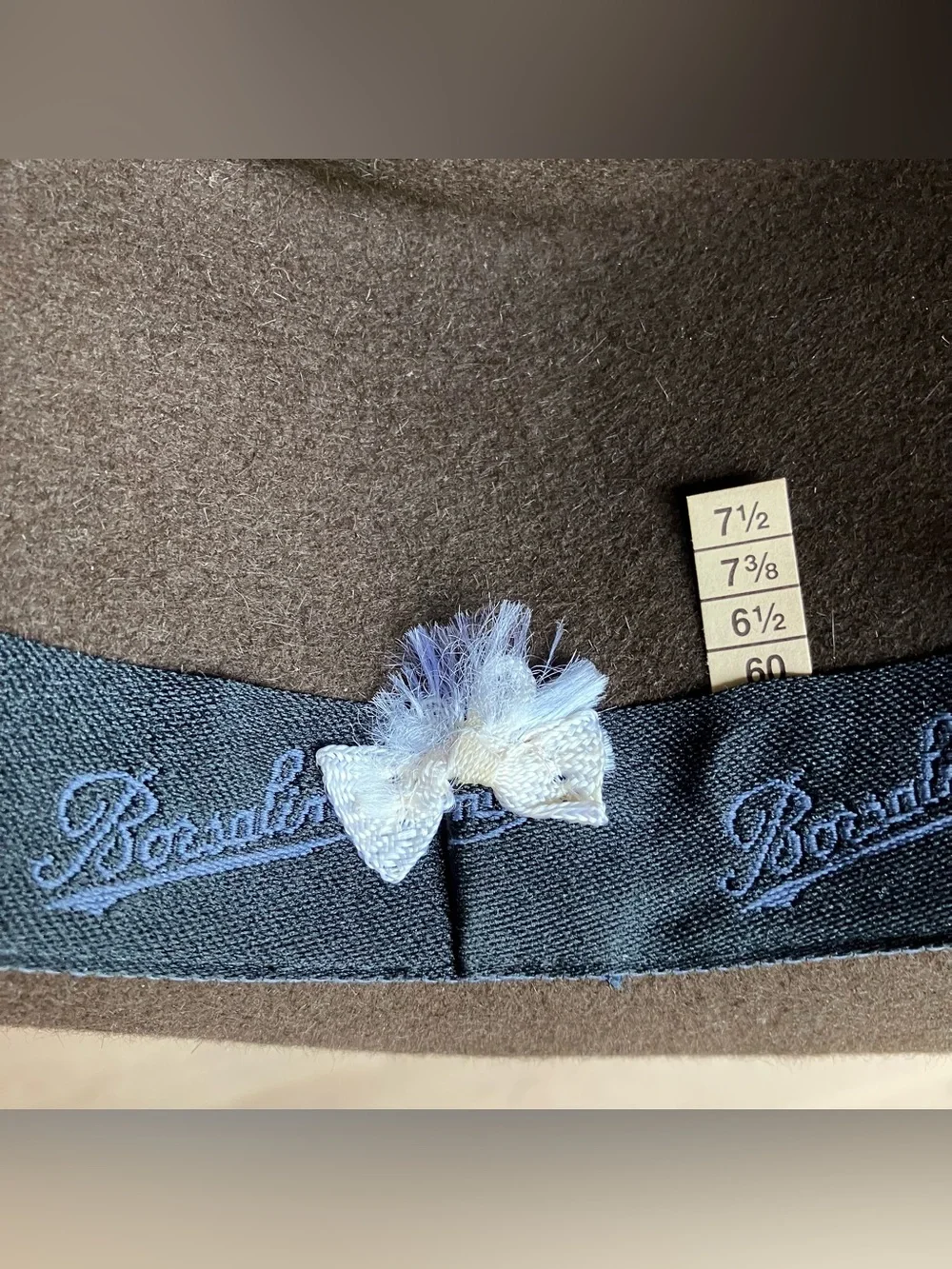 Borsalino Rain Proof Line Water Repellent Brown Fedora 7 3/8 - 7 1/2